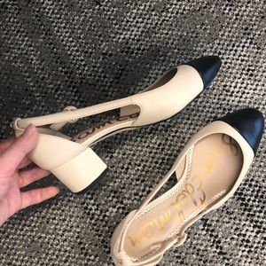 Sam Edelman cap toe sling back pumps
